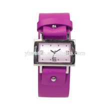 Reloj romano de Ginebra para mujer de moda, reloj de pulsera de cuarzo analógico con correa de PU púrpura para mujer